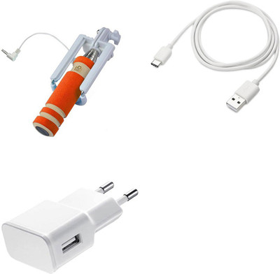 DAKRON Wall Charger Accessory Combo for Sony Xperia XA1 Plus(White)