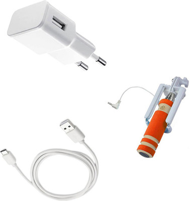 DAKRON Wall Charger Accessory Combo for Sony Xperia R1(White)