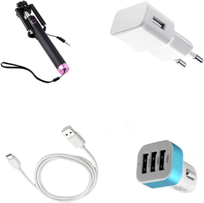 DAKRON Wall Charger Accessory Combo for Sony Xperia R1(White)