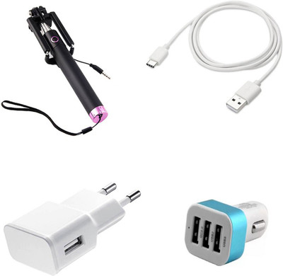DAKRON Wall Charger Accessory Combo for Sony Xperia XA1 Plus(White)