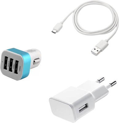 DAKRON Wall Charger Accessory Combo for Sony Xperia XA1 Plus(White)