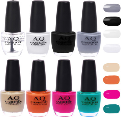 

AQ Fashion Gorgeous Shade Nail Polish Set 1002 Multicolor(Pack of 8)