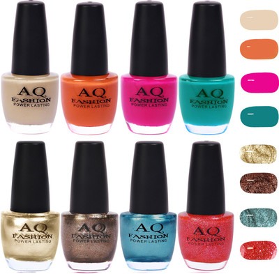 

AQ Fashion Gorgeous Shade Nail Polish Set 1035 Multicolor(Pack of 8)
