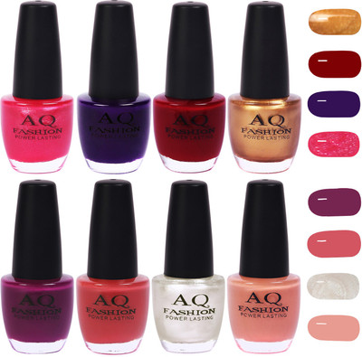 

AQ Fashion Gorgeous Shade Nail Polish Set 1005 Multicolor(Pack of 8)