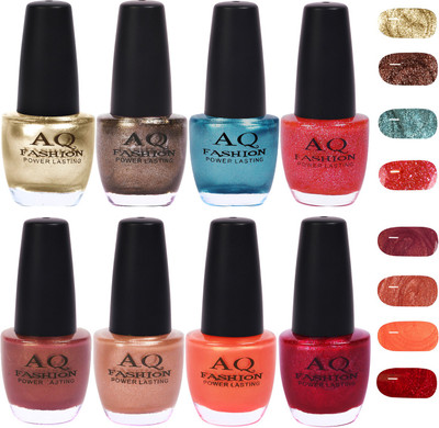

AQ Fashion Gorgeous Shade Nail Polish Set 1017 Multicolor(Pack of 8)