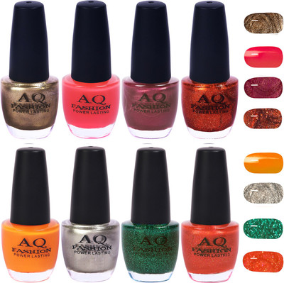 

AQ Fashion Gorgeous Shade Nail Polish Set 1026 Multicolor(Pack of 8)