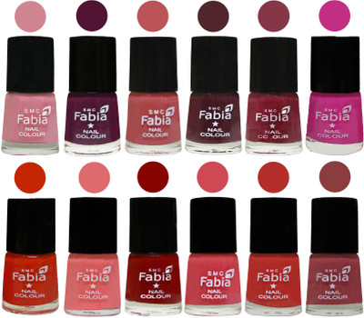 

Fabia Exclusive Nail Polish Set of 12 pcs. Rose-Boysenberry-Peach-Wine-Wine Red-Pink Pink-Fire Orange-Baby Pink-Bold Red-Strawberry-Candy Orange-Dark Nude(Pack of 12)