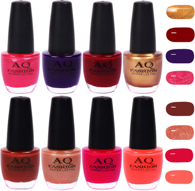 

AQ Fashion Gorgeous Shade Nail Polish Set 1038 Multicolor(Pack of 8)