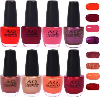 

AQ Fashion Gorgeous Shade Nail Polish Set 1019 Multicolor(Pack of 8)