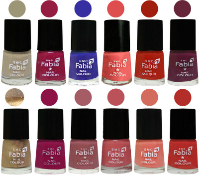 

Fabia Matte Nail Polish Exclusive Combo Tan, Cherry Blossom, Shock Blue, Salmon, Shock Orange Red, Mulberry, Golden, Raspberry, Lip, Bazooka Joe, Light Peach, Candy Orange(Pack of 12)