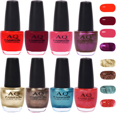 

AQ Fashion Gorgeous Shade Nail Polish Set 1040 Multicolor(Pack of 8)