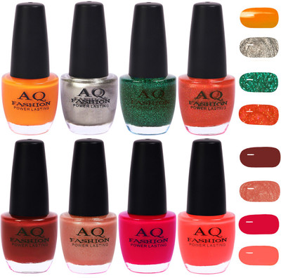 

AQ Fashion Gorgeous Shade Nail Polish Set 1009 Multicolor(Pack of 8)