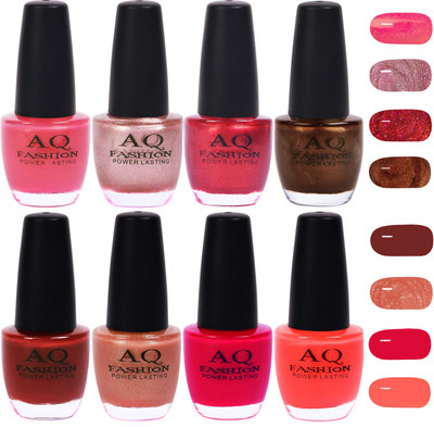 

AQ Fashion Gorgeous Shade Nail Polish Set 1011 Multicolor(Pack of 8)