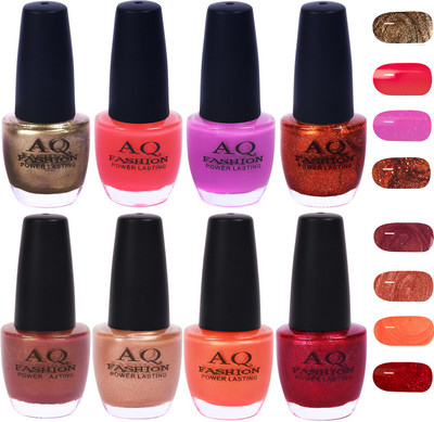 

AQ Fashion Gorgeous Shade Nail Polish Set 1027 Multicolor(Pack of 8)