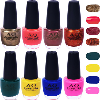 

AQ Fashion Gorgeous Shade Nail Polish Set 1025 Multicolor(Pack of 8)