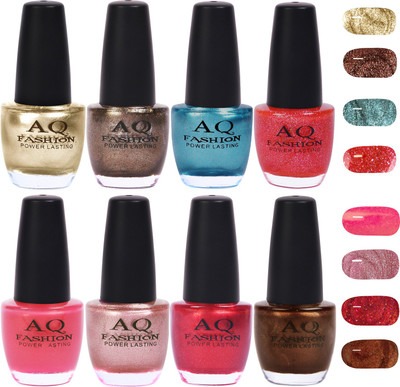 

AQ Fashion Gorgeous Shade Nail Polish Set 1016 Multicolor(Pack of 8)