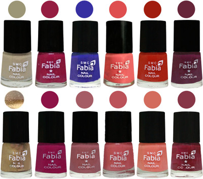 

Fabia Matte Nail Polish Exclusive Combo Tan, Cherry Blossom, Shock Blue, Salmon, Shock Orange Red, Mulberry, Golden, Raspberry, Lip, Bazooka Joe, Light Peach, Wine Red(Pack of 12)