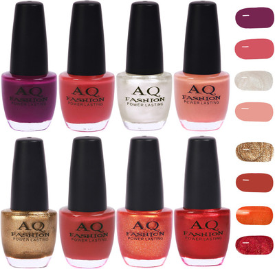 

AQ Fashion Gorgeous Shade Nail Polish Set 1022 Multicolor(Pack of 8)