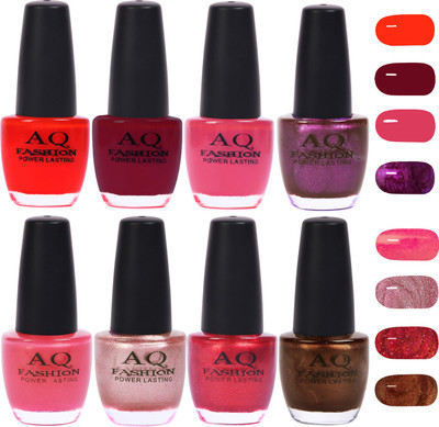 

AQ Fashion Gorgeous Shade Nail Polish Set 1020 Multicolor(Pack of 8)