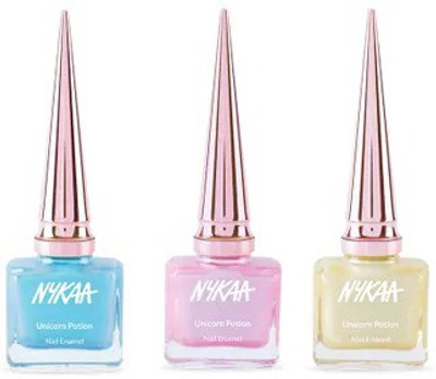

Nykaa Unicorn Potion Nail Enamel - Sunshine & Rainbows (236), Mystical Mermaid (237), Pink Pony (238) (9 + 9 + 9 ml) Mystical Mermaid, Sunshine & Rainbows, Pink Pony(Pack of 3)