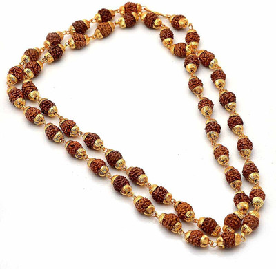 Eshopee 5 Mukhi Rudraksha Mala One Gram Gold-plated Plated Brass Chain