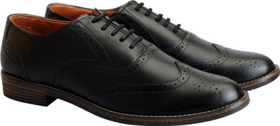 

FAUSTO Corporate Brogue Lace Up For Men(Black