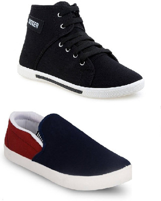 

STYLIVO Combo Pack of Black Boxer Sneaker & Loafer For Men's Casuals For Men(Black, Maroon