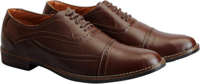 

FAUSTO Corporate Brogue Lace Up For Men(Brown