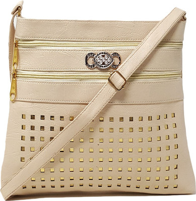 

TYPIFY Women White Leatherette Sling Bag