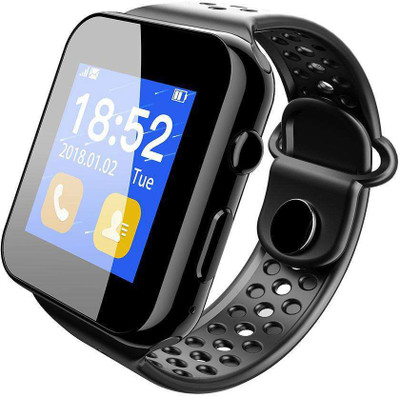 

IBS support Pedometer Multifunction 2G calling function Bluetooth smartwatch phone for Android IOS Phone Fitness Wristband SIM black Smartwatch(Black Strap Free Size)