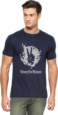 Grand Bear Printed Men Round Neck Orange T-Shirt