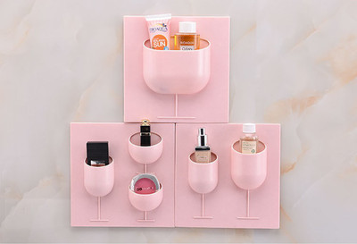 

House of Quirk rage Shelves Plastic Toothbrush Holder(Pink, Wall Mount)
