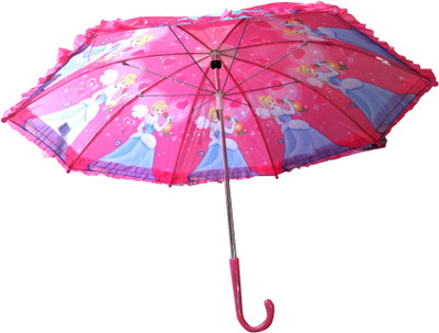 

NPRC Stylish Cartoon Character Printed Protection Folding Waterproof For Kids Umbrella(Red, Pink)