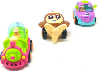 

Akrobo Miniature Palm Sized Inertia Powered Friction Cartoon Toys for kids - Set of 3(Multicolor)