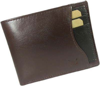 

WISE OWL Men Brown Genuine Leather Wallet(7 Card Slots), Brown/coffee brown
