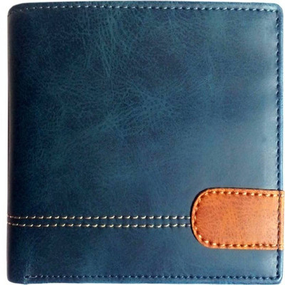 

PRT USA Men Blue Genuine Leather Wallet(6 Card Slots)