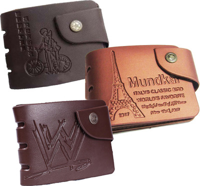Peacock Mundkar Men Tan, Black, Brown Fabric Wallet(5 Card Slots), Black;brown;tan