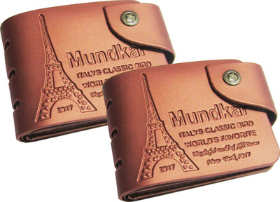 Mundkar Men Tan Fabric Wallet(5 Card Slots, Pack of 2)
