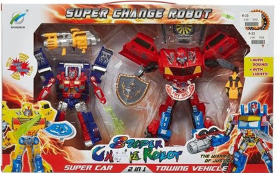 

HALO NATION Set of 2 Robot to Car Converting Transformer Autobots With Light and sound Action.(Multicolor)