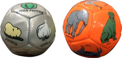 Rebel Sports RBSFB13 Football - Size: 2(Pack of 2, Grey, Orange), Multi o13