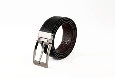 

KHISA Men Formal Black Genuine Leather Belt, Blk-11