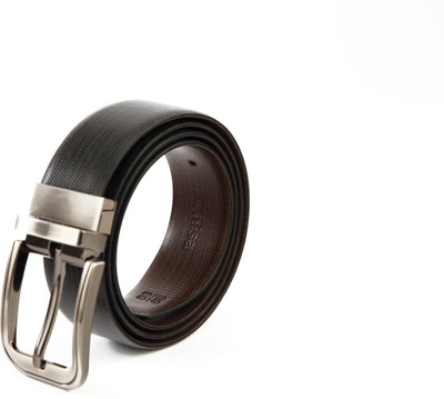 

KHISA Men Formal Black Genuine Leather Belt, Blk-09