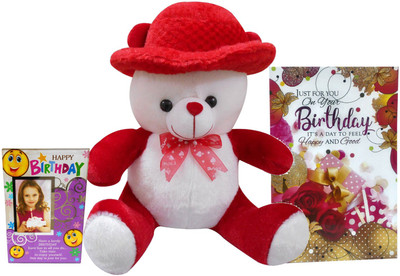 

Natali Traders Birthday Gift Combo - Soft Teddy, Birthday Greeting Card & Photo Frame(Set of 3)