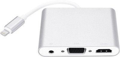 

TOBO [3-IN-1 Plug & Play] Lightning To HDMI & VGA & Audio Adapter, VGA Audio Hdmi Video Converter with Micro USB Charging HDMI Cable(Compatible with Mobile, Laptop, Tablet, Mp3, Gaming Device, Grey)