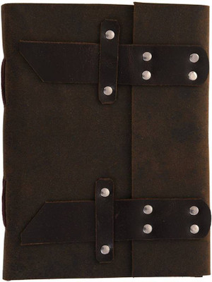 

MAKENSTYLECOLLECTION A5 Diary(Handmade diary With Leather Cover, Leather Brown, black)