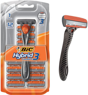 

BIC Hybrid 3 Comfort Disposable Razor For Men - 12 Count Disposable Razor(Pack of 1)