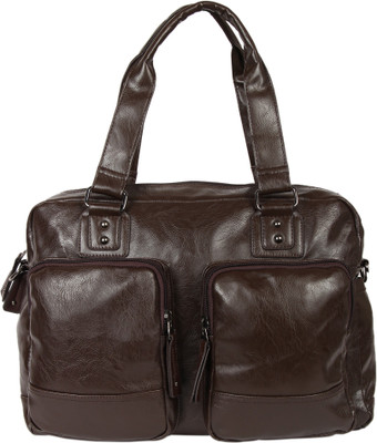 

LEATHEROM (Expandable) Genuine_LEATHERite Travel Duffel Bag(Brown)