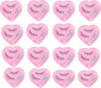 

Glamzone Eye Lashes with Lashes Glue ( pack of 16)(Pack of 16)