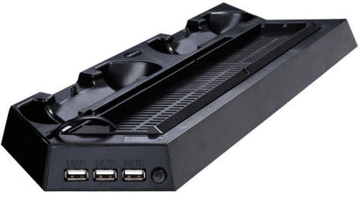 

Everycom PS4 Console Stand Dual Controller Cooling Fan Charging Dock Station - Black Gaming Accessory Kit(Black, For PS4)