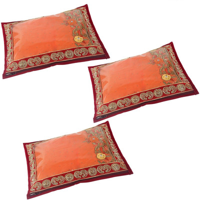 

BlushBees Gota Border Transparent Saree Cover Bag, Pack of 3(Red)